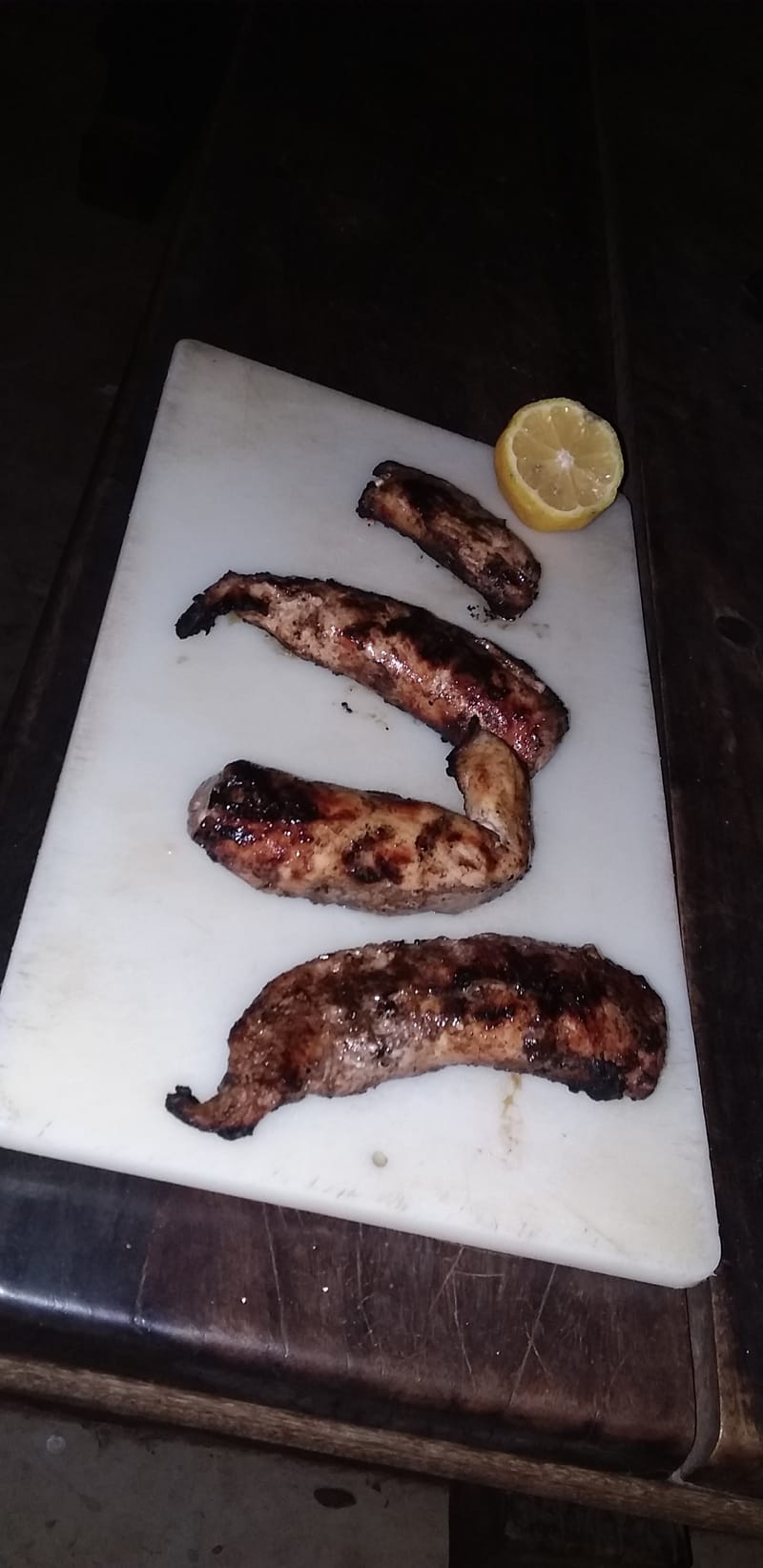 Crocodile eye cutlet on the Braai