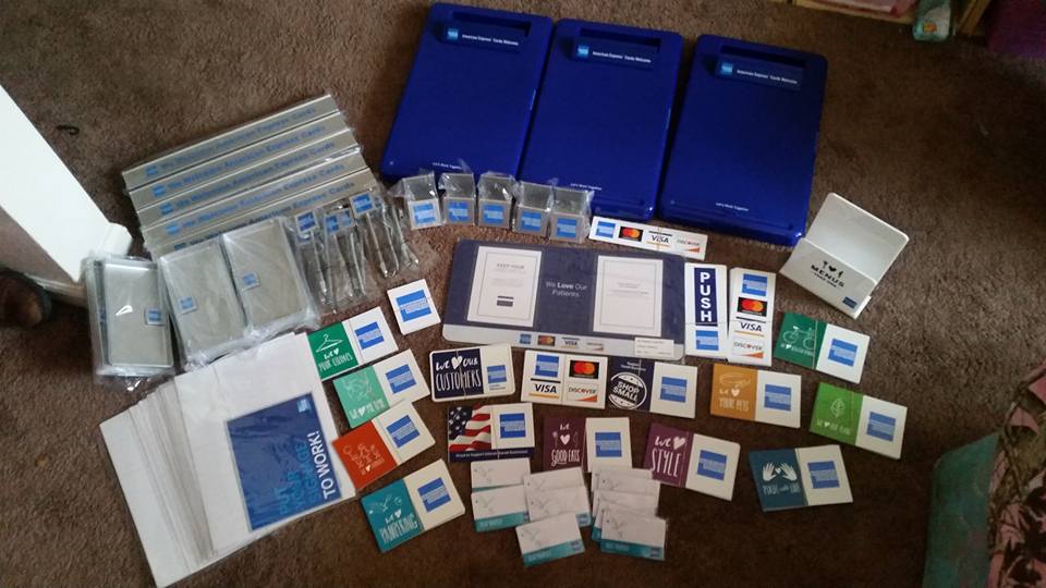 FREE American Express Merchant Supplies ( stickers, check presenters, clip board, etc.)