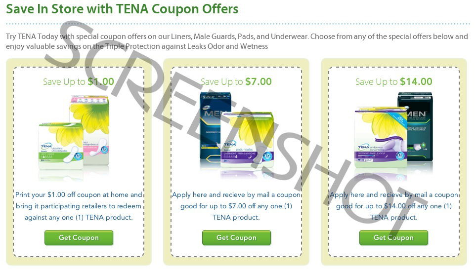 FREE Full Sized package of a TENA pads, liners or briefs!