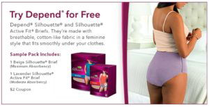 Free Depend Silhouette Women’s Underwear Sample