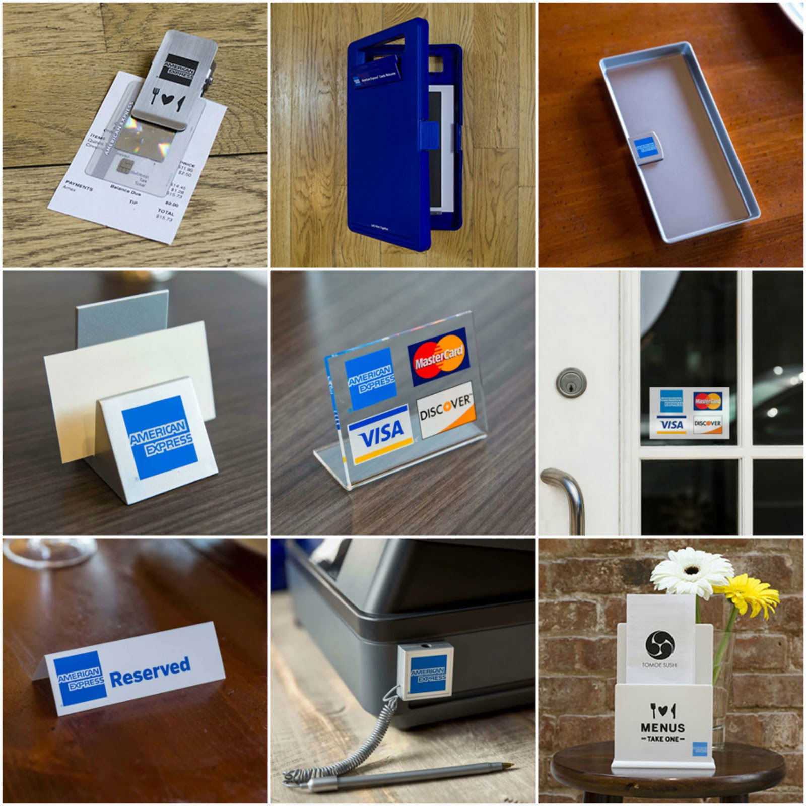 FREE American Express Merchant Supplies ( stickers, check presenters, clip board, etc.)