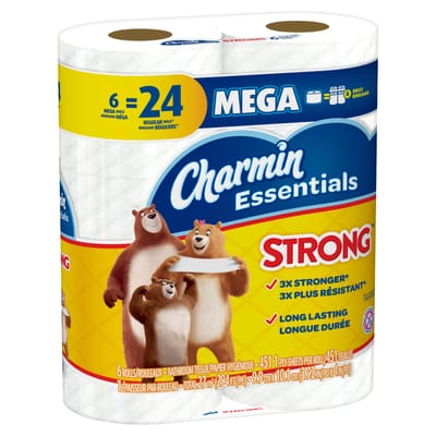 Charmin Essentials Mega Roll Bath Tissue, 6 ct