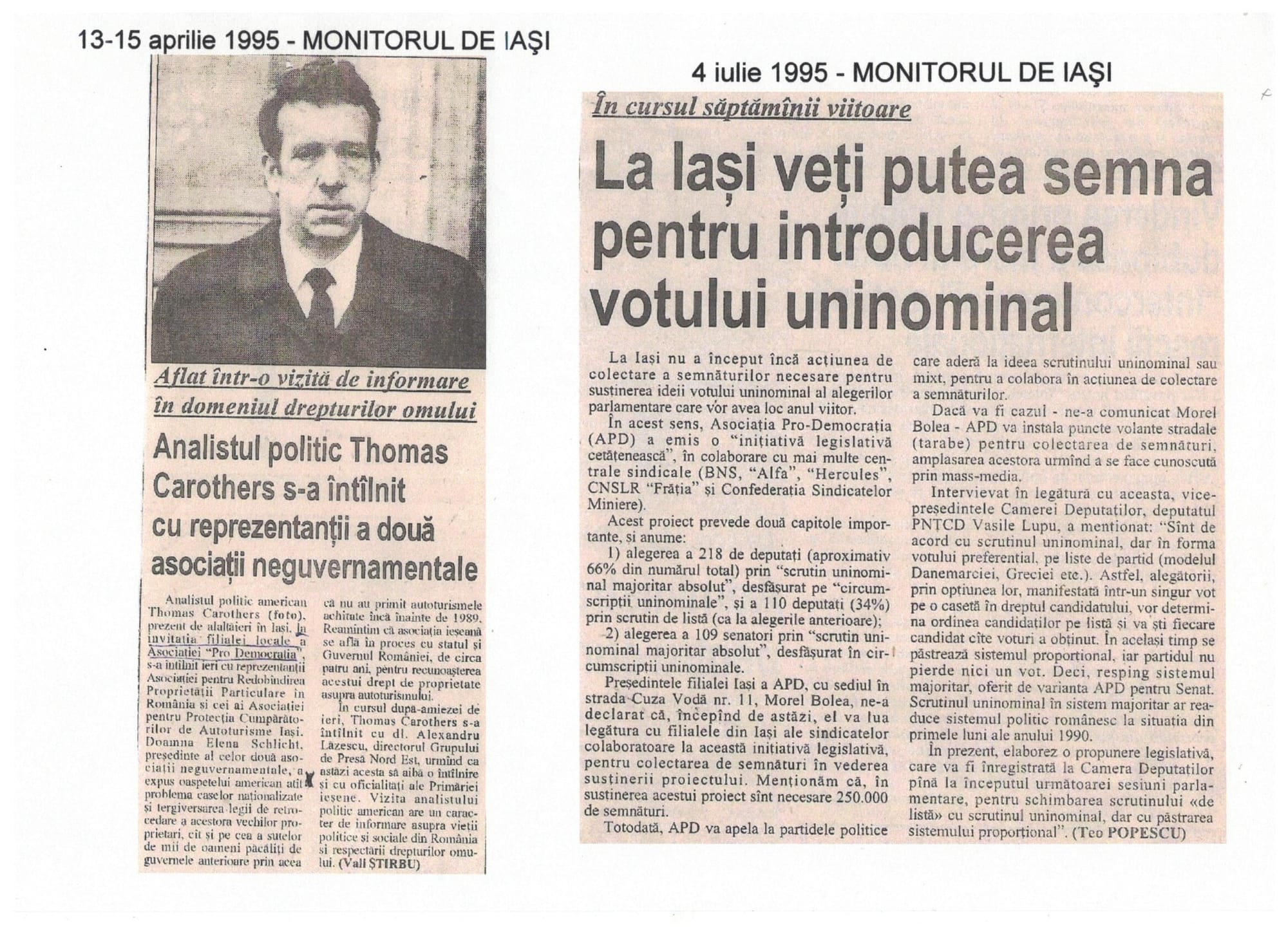 Morel Bolea susţine introducerea votului uninominal