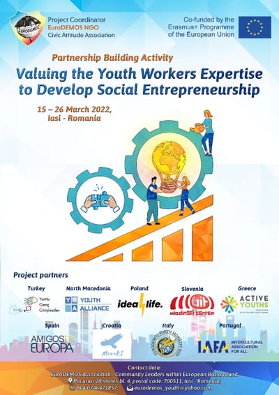 Morel Bolea şi EuroDEMOS reunesc la Iași lucrători de tineret din Europa pentru dezvoltarea antreprenoriatului social