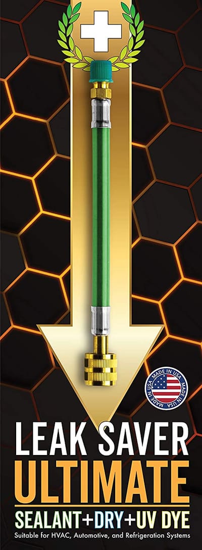 Leak Saver: Direct Inject Ultimate 3-in-1 Leak Sealant with Moisture Remover and UV Dye for AC, Refrigeration, and Automotive Systems up to 5 Tons - Compatible with All Refrigerants - Made in The USA