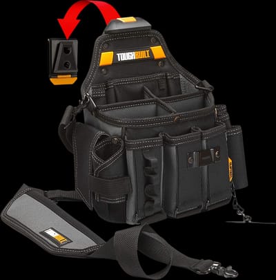 ToughBuilt - Master Electrician's Pouch with Shoulder Strap - 25 Pockets and Loops, ClipTech ™ Compatible, Heavy Duty Construction - (TB-CT-104)