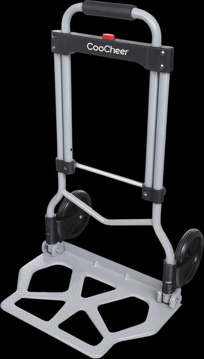 Voluker 220lbs Portable Heavy Duty Aluminum Folding Hand Truck and Dolly Two-Wheel Luggage Cart (US Stock)