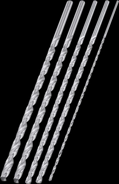 NEIKO 10047A Extra Long Drill Bit Set | 5-Piece | M2 HSS Steel | 12-Inch Length | 1/8, 3/16, 1/4, 5/16, and 3/8-Inch