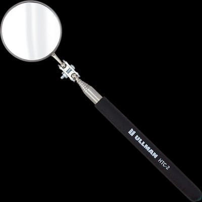 Ullman HTC-2 Pocket Size Telescoping Inspection Mirror with 2.25 inch Round Mirror and Black Handle - Perfect for Mechanics, Contractors, HVAC Technicians, and Trade Professionals