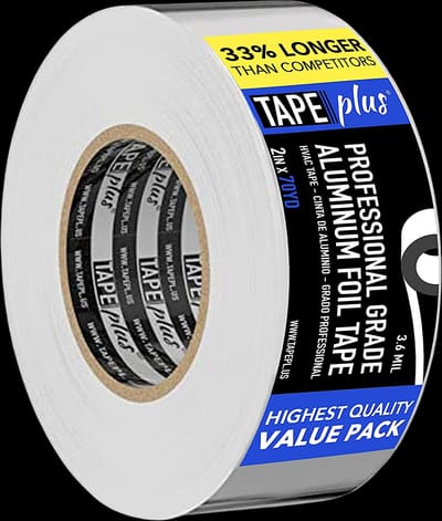 Professional Grade Aluminum Foil Tape - 2 Inch by 210 Feet (70 Yards) 3.6 Mil - High Temperature - Perfect for HVAC, Sealing & Patching Hot & Cold Air Ducts, Metal Repair, More!