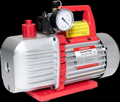 Kozyvacu Dual-Stage Rotary Vane Vacuum Pump for HVAC/Auto AC Refrigerant Recharging, EPoxy Resin or Wine Degassing, Laboratory, Medical or Milking (500P)