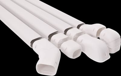 HVAC Premium PVC Decorative Line Cover Universal Set for Ductless Mini Split Air Conditioners - Pipe Cover - 4" Diameter -Beige