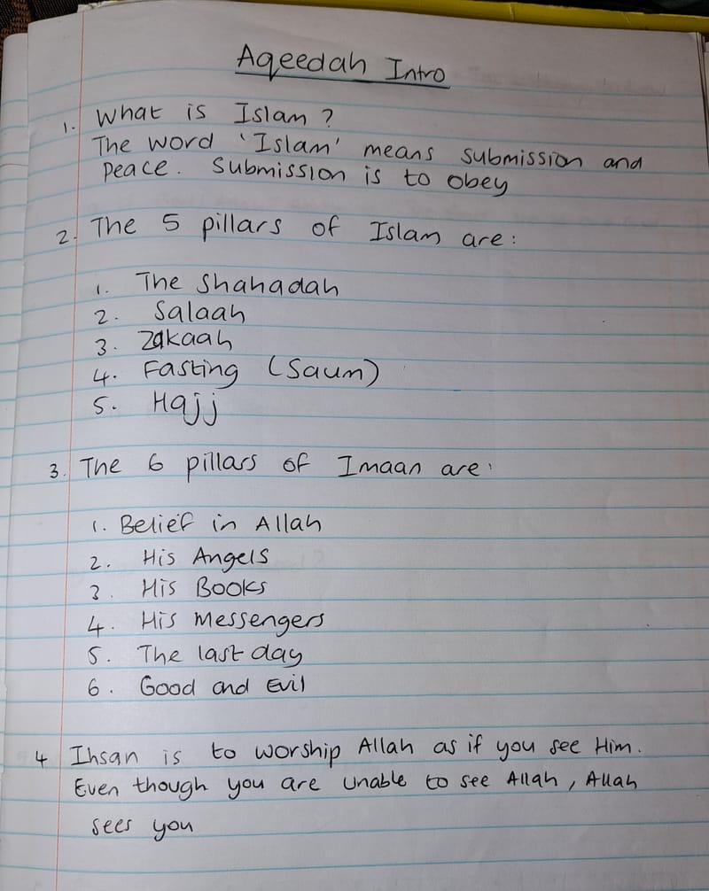 Basics - Al-Ansaar Learning Activities