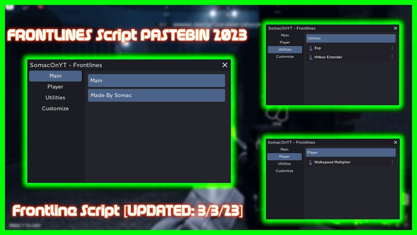 NEW FRONTLINES Script *PASTEBIN* Hack GUI: Silent Aimbot, Hitbox Expander, Aimbot, Gun Mods & More