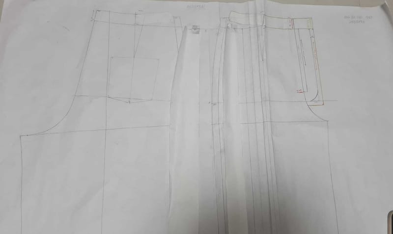 Drafting pleated pants 