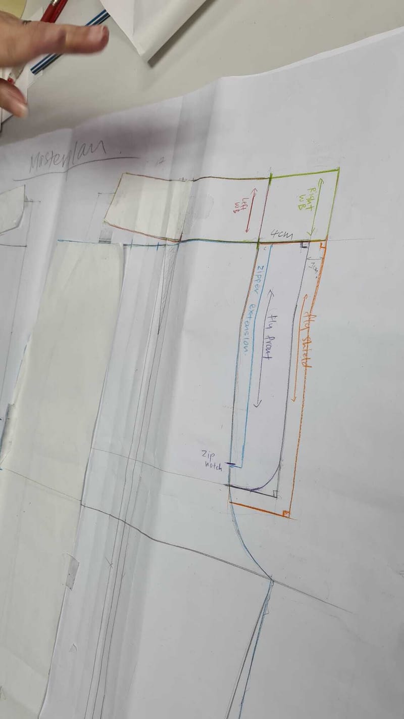 Drafting pleated pants 