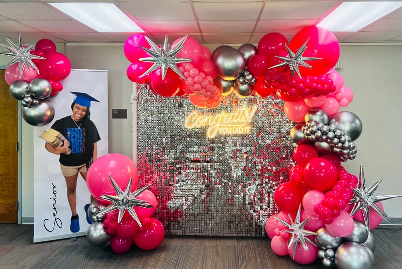 Extravagant Sequin wall with Organic Balloon Install
