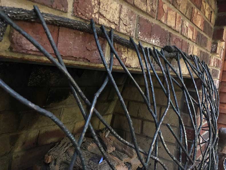 Stand alone fireplace screen