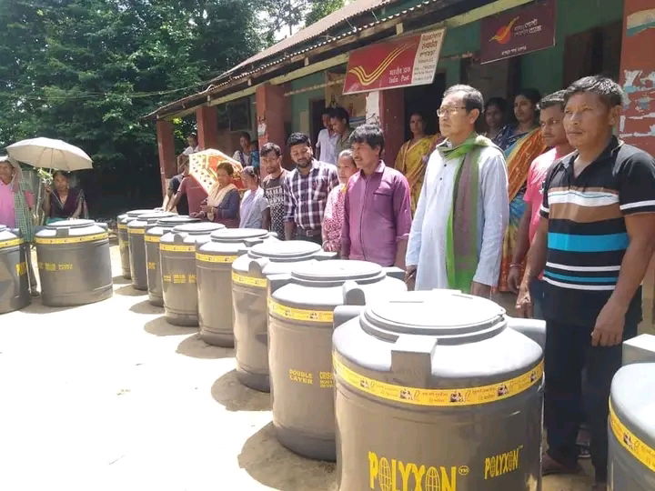 Distribution of syntax tank to Korbong family through Tripura Janjati Kalyan Department