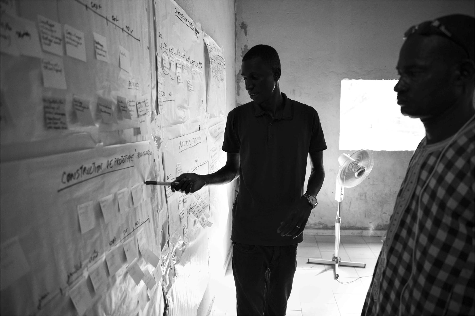 Padex, post-it and markers