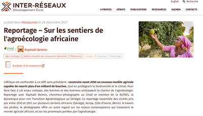 Reportage – Sur les sentiers de l'agroécologie africaine