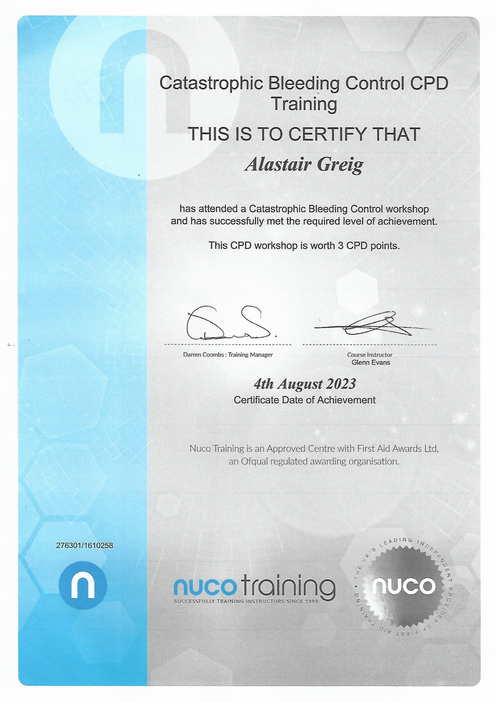 Catastrophic Bleeding Control