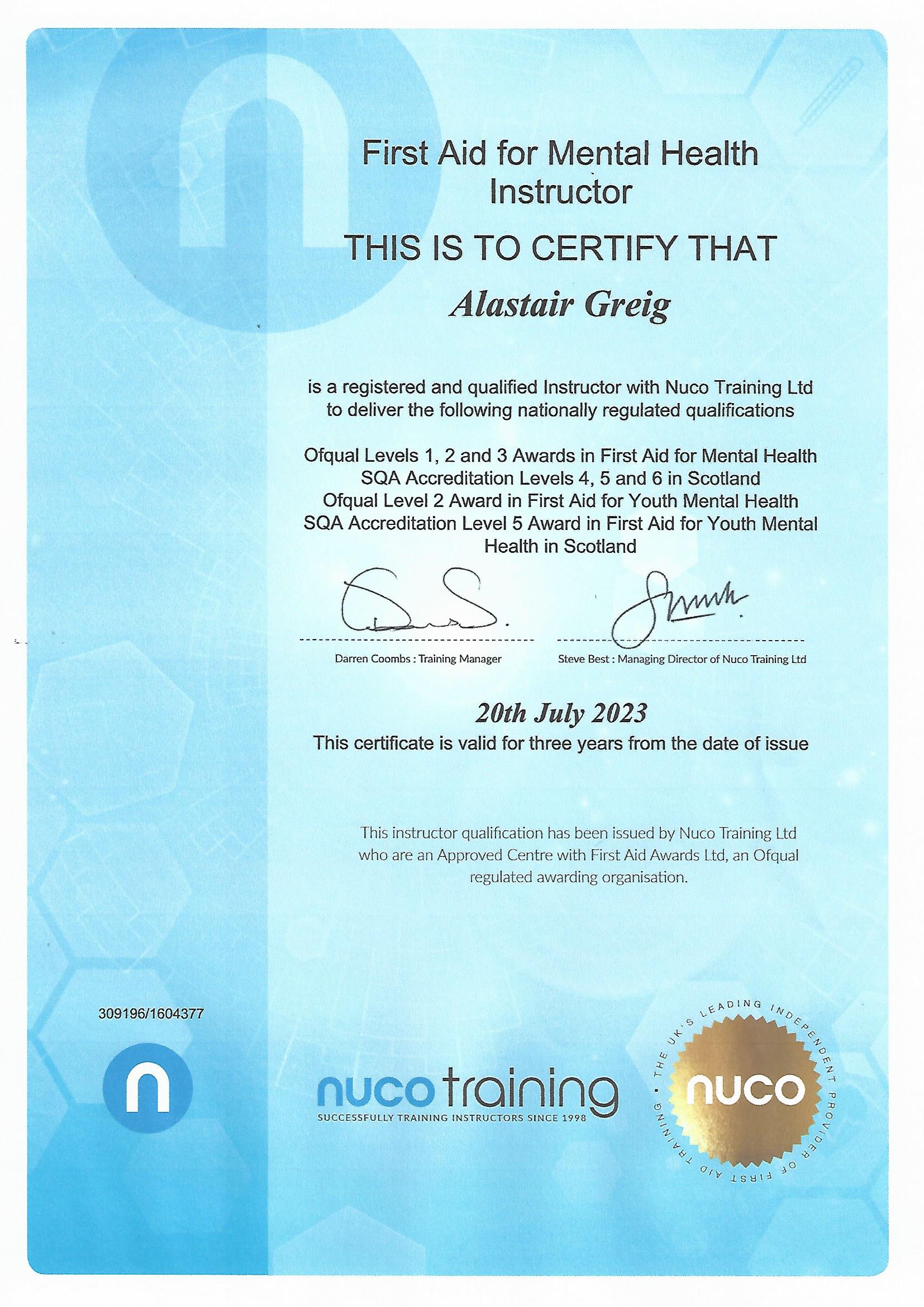 First Aid for Mental Health