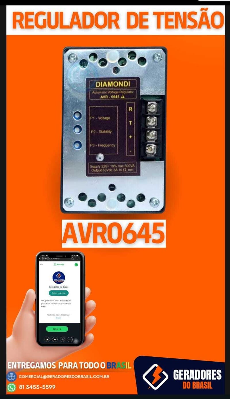 REGULADOR DE TENSÃO SINGELO AVR-645