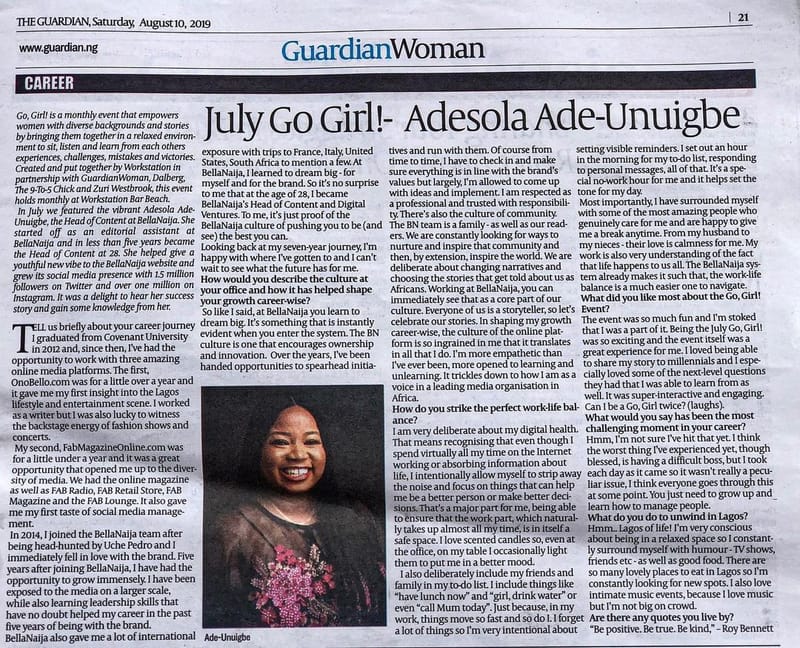 July Go Girl!- Adesola Ade-Unuigbe