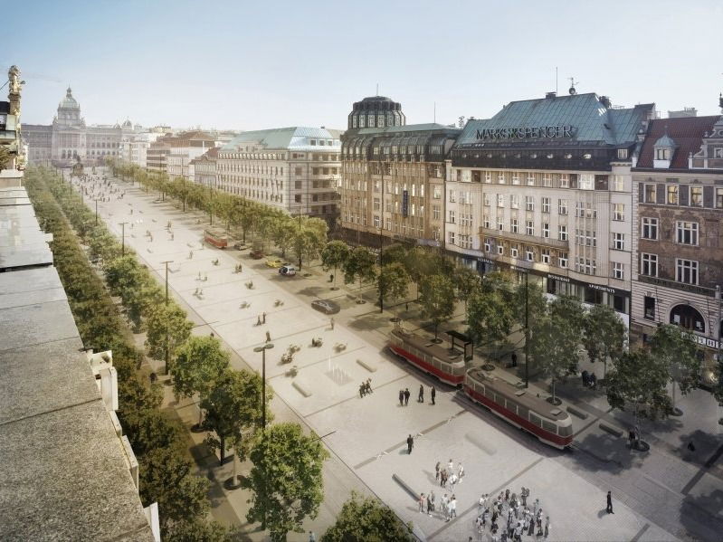 Wenzelsplatz wird revitalisiert. Die Straßenbahn kehrt zurück