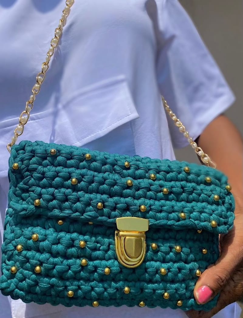 Yarn bags, in a variety of shapes, colours, and configurations