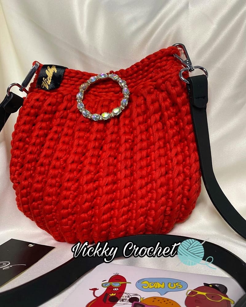 Yarn bags, in a variety of shapes, colours, and configurations