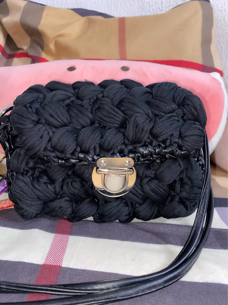 Yarn bags, in a variety of shapes, colours, and configurations