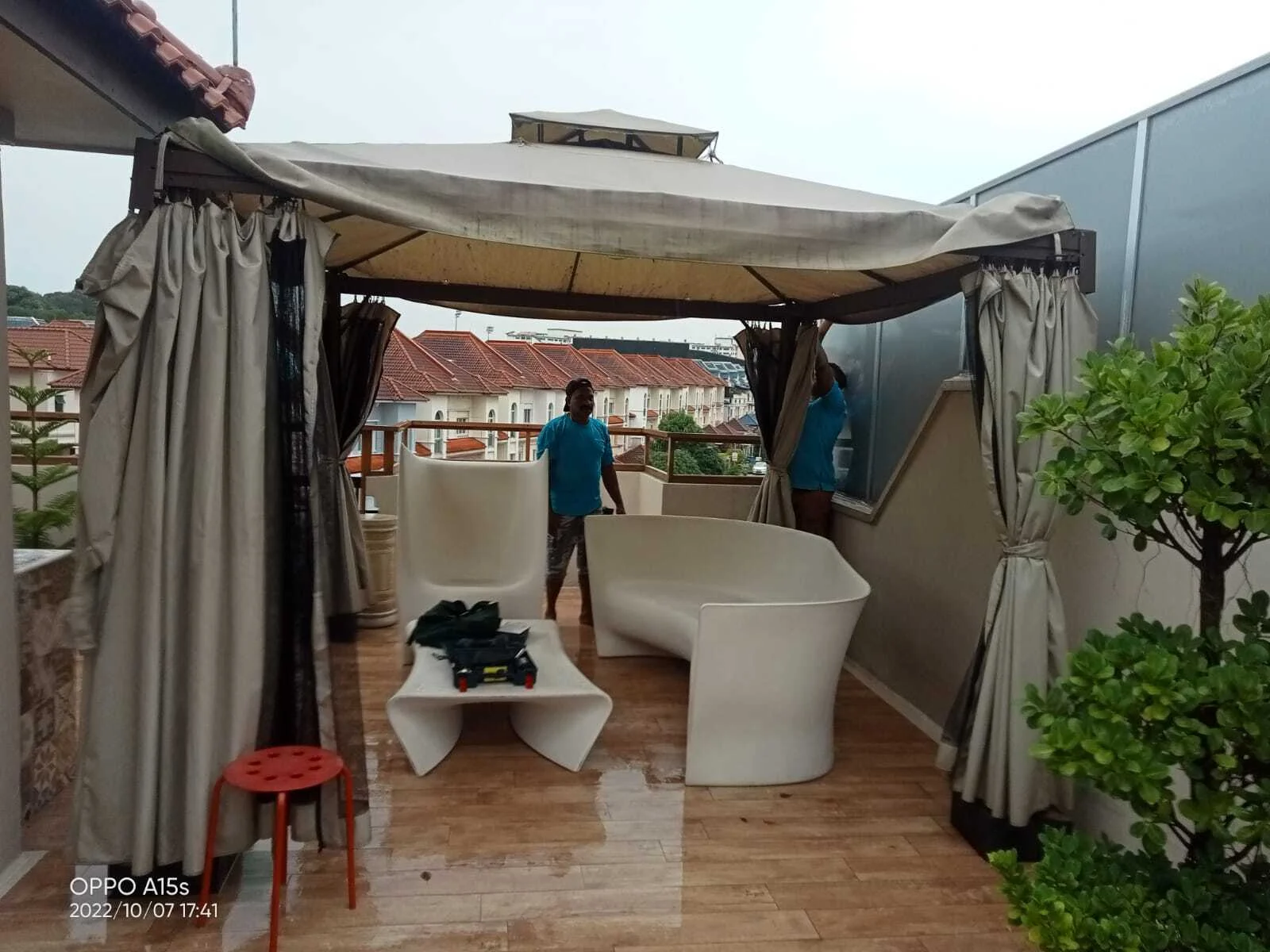 outside balcony tent