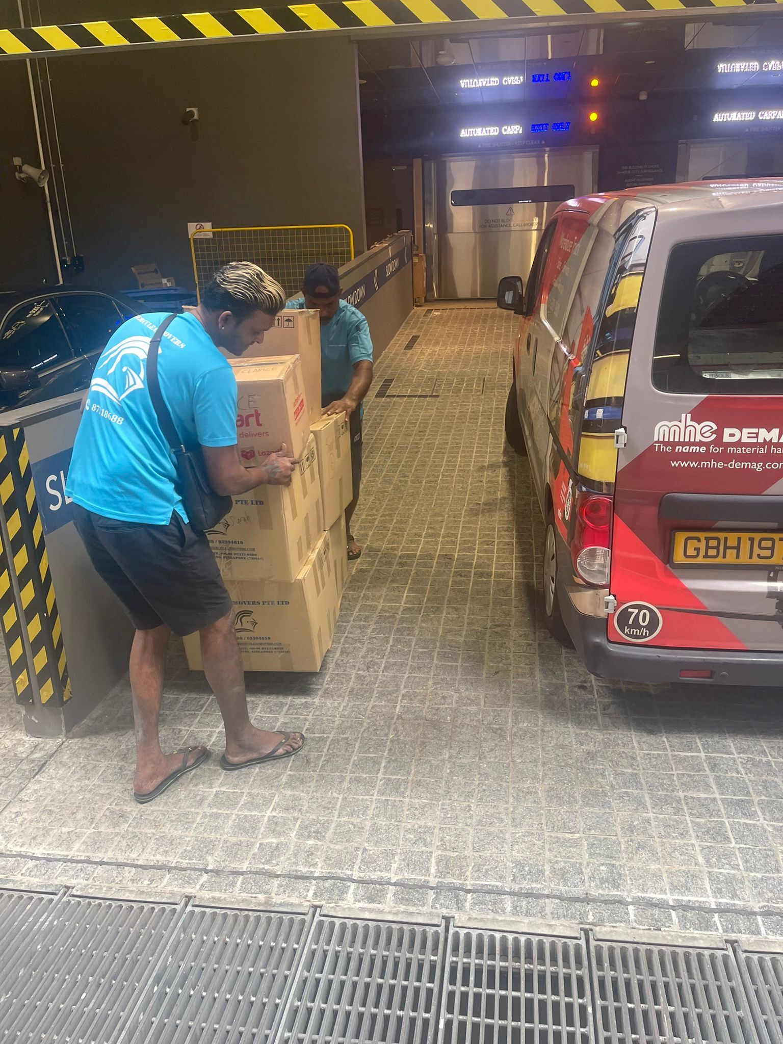 moving stacked boxes