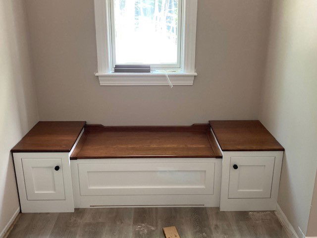 mudroom bench with storage after