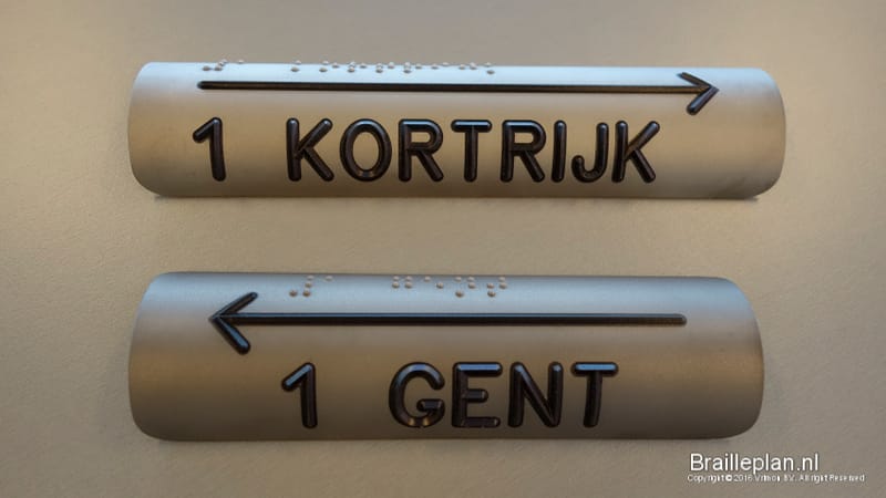 Braille leuningbordjes