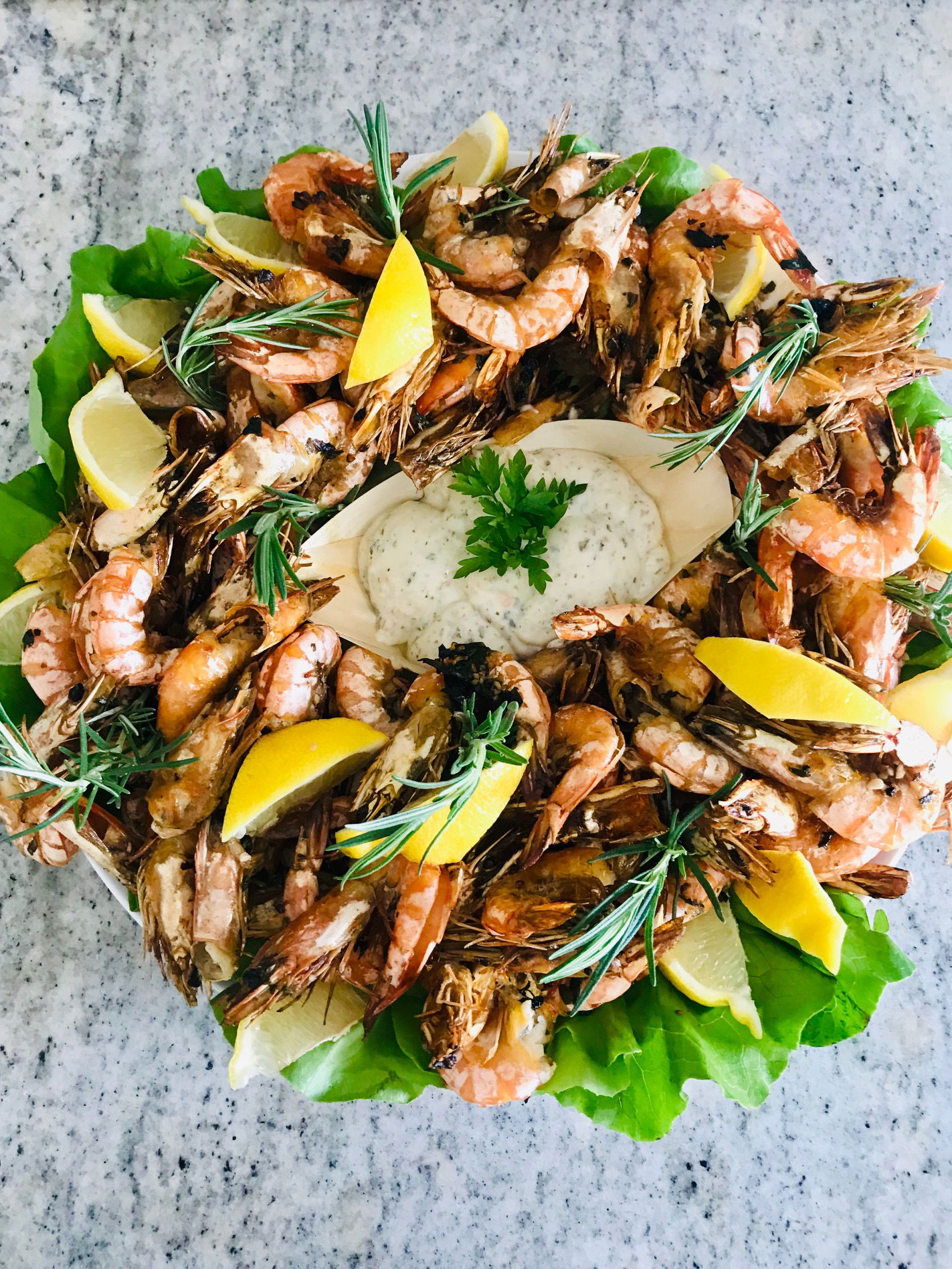 Lemon Butter Prawn Platter