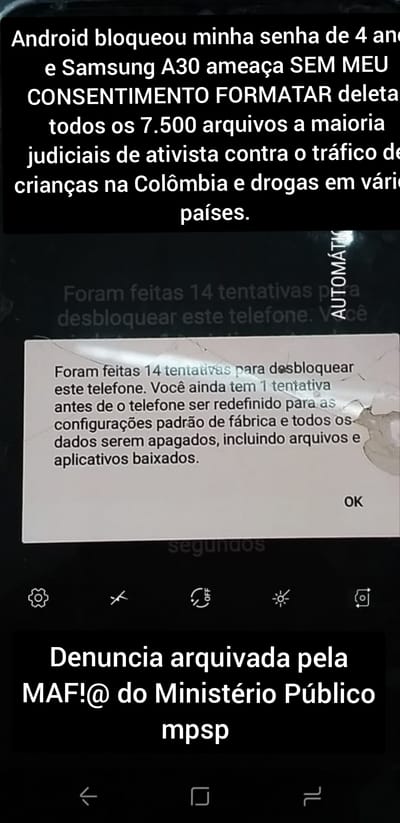 ANDROID E SAMSUNG ARQUIVADO MPSP PARALIZAM DESDE AGO2023 MEUS 2 CELULARES  image