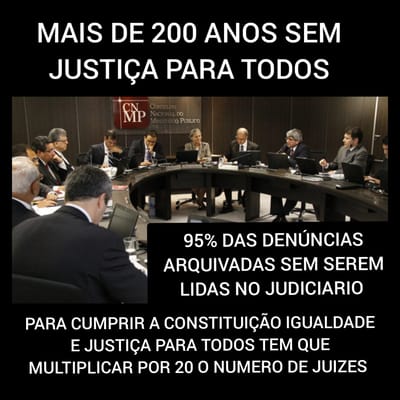 SO HA JUIZES PARA PROCESSAR 5% DAS DENÚNCIAS POR ISSO ARQUIVAM TUDO E TANTA IMPUNIDADE MAFIA$$$ NO  image