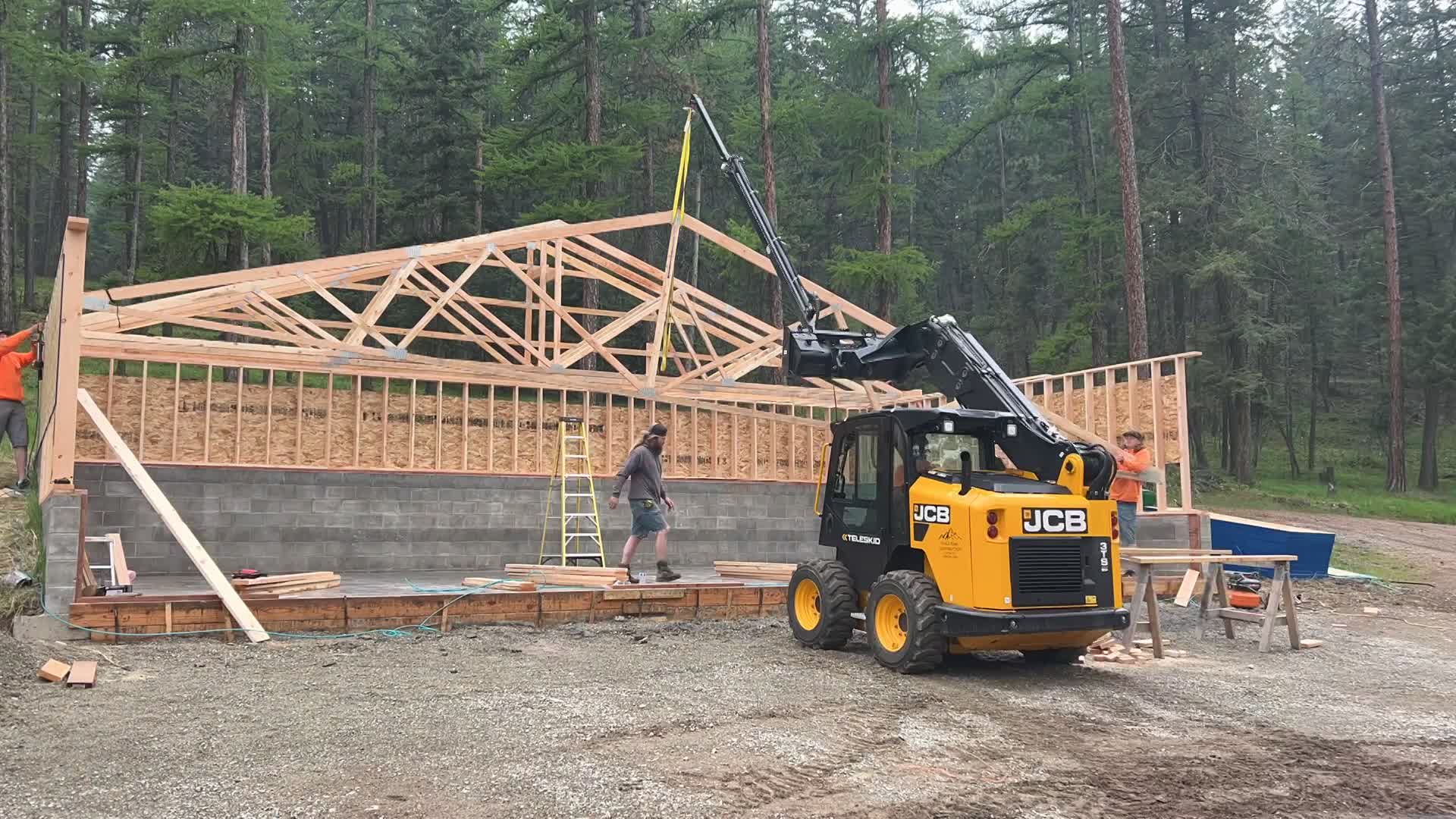 45'x25' storage building 4" slab 2' bar grid two 8'x10' overhead doors one exterior personal door