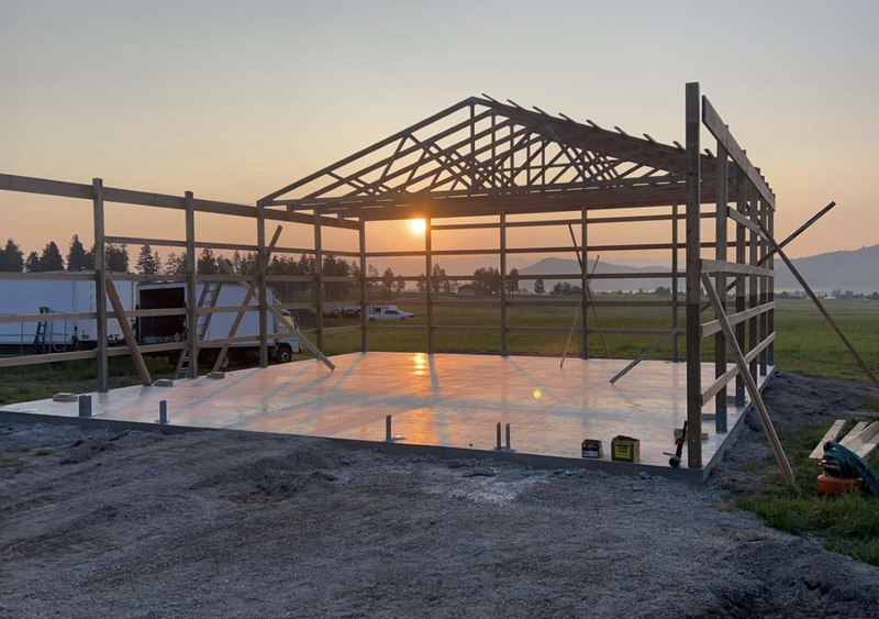 40'x40' 14' ceiling 6" slab with monolithic foundation 2' bar grid 12x12 overhead door exterior personal door