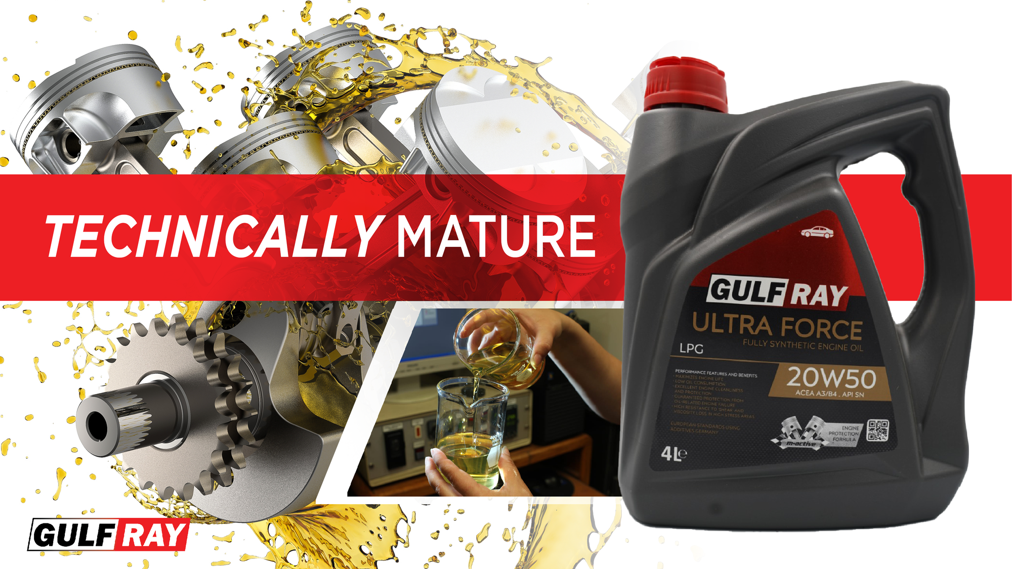 GULF RAY™ Power 20W-50, API :SN, Fully Synthetic