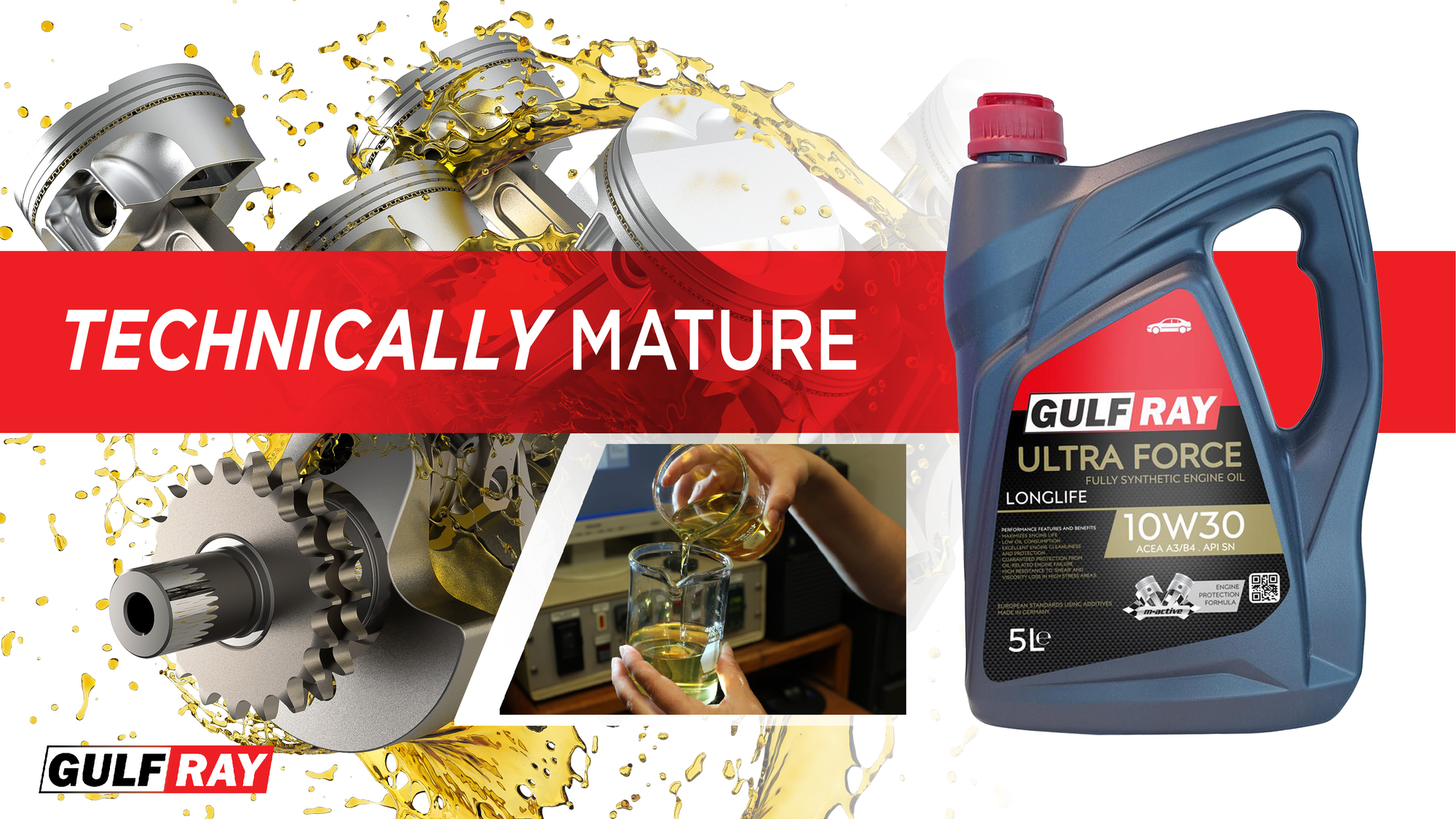 GULF RAY™ Power 10W-30, API :SN, Fully Synthetic