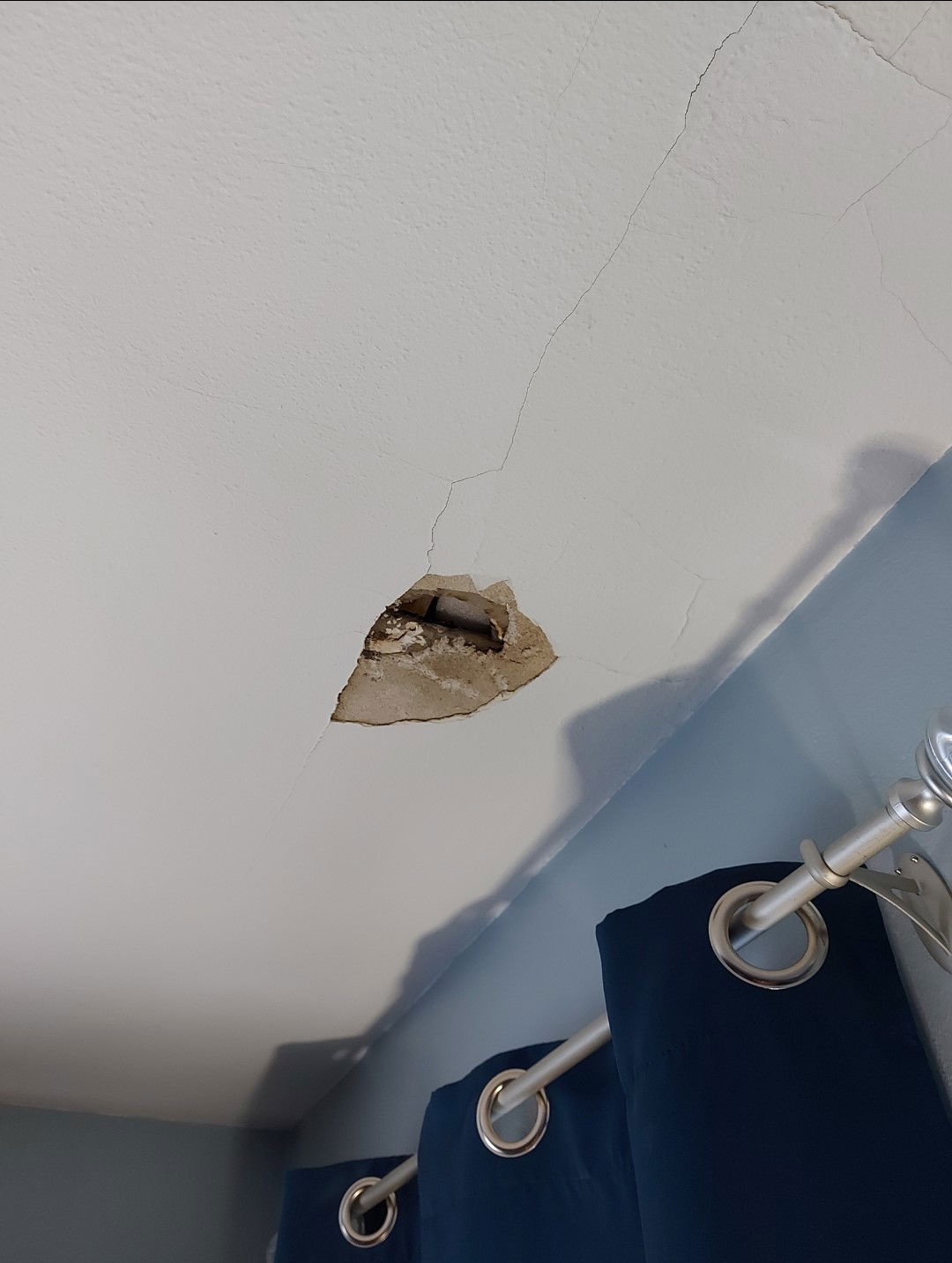 Drywall patch before