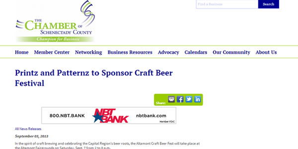 Printz & Patternz to Sponsor Craft Beer Festival - September 3, 2013