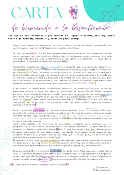 Carta a la Disautonomía