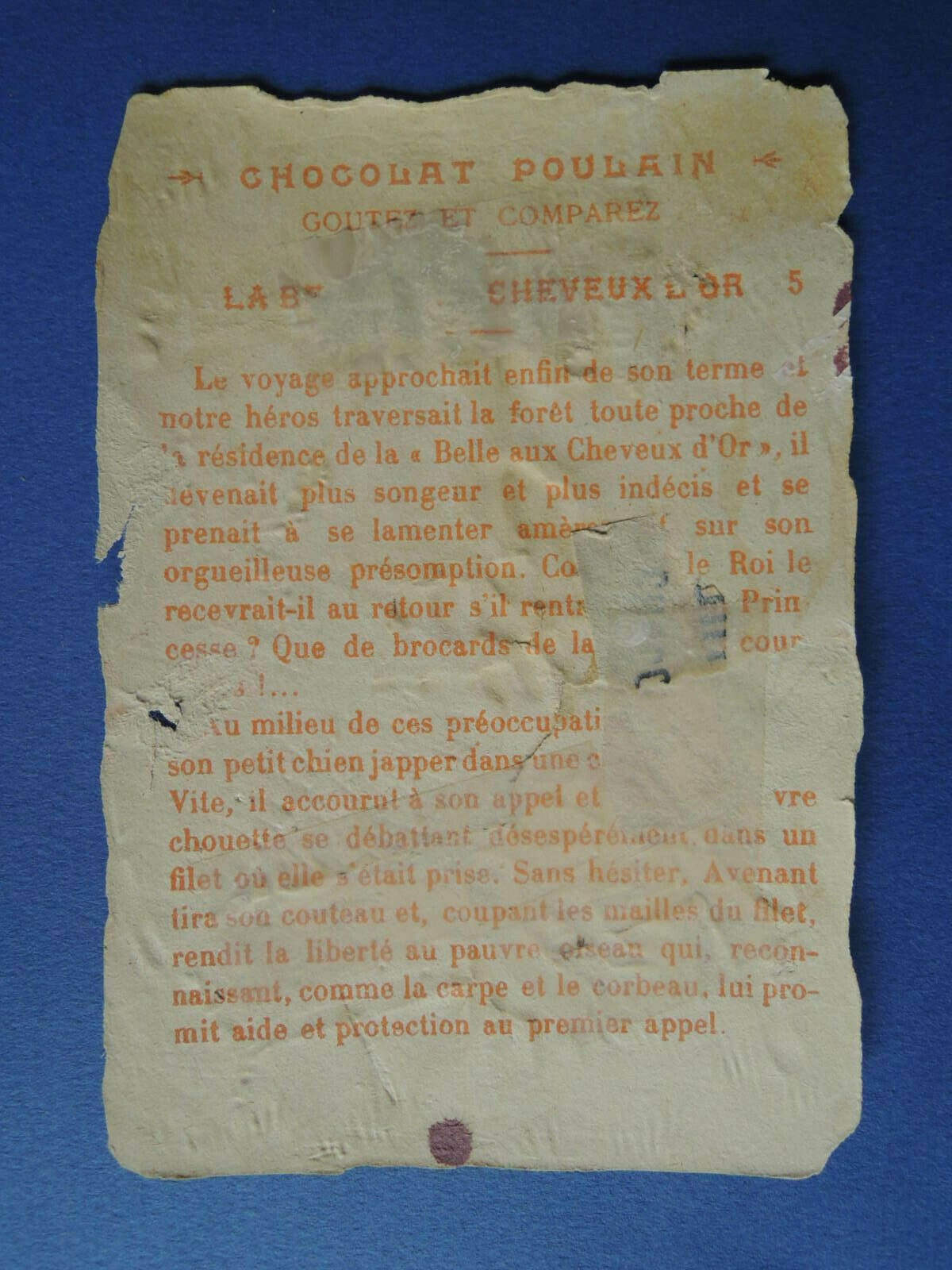 Chocolat Poulain: Belle aux cheveux d'or 5 (text)