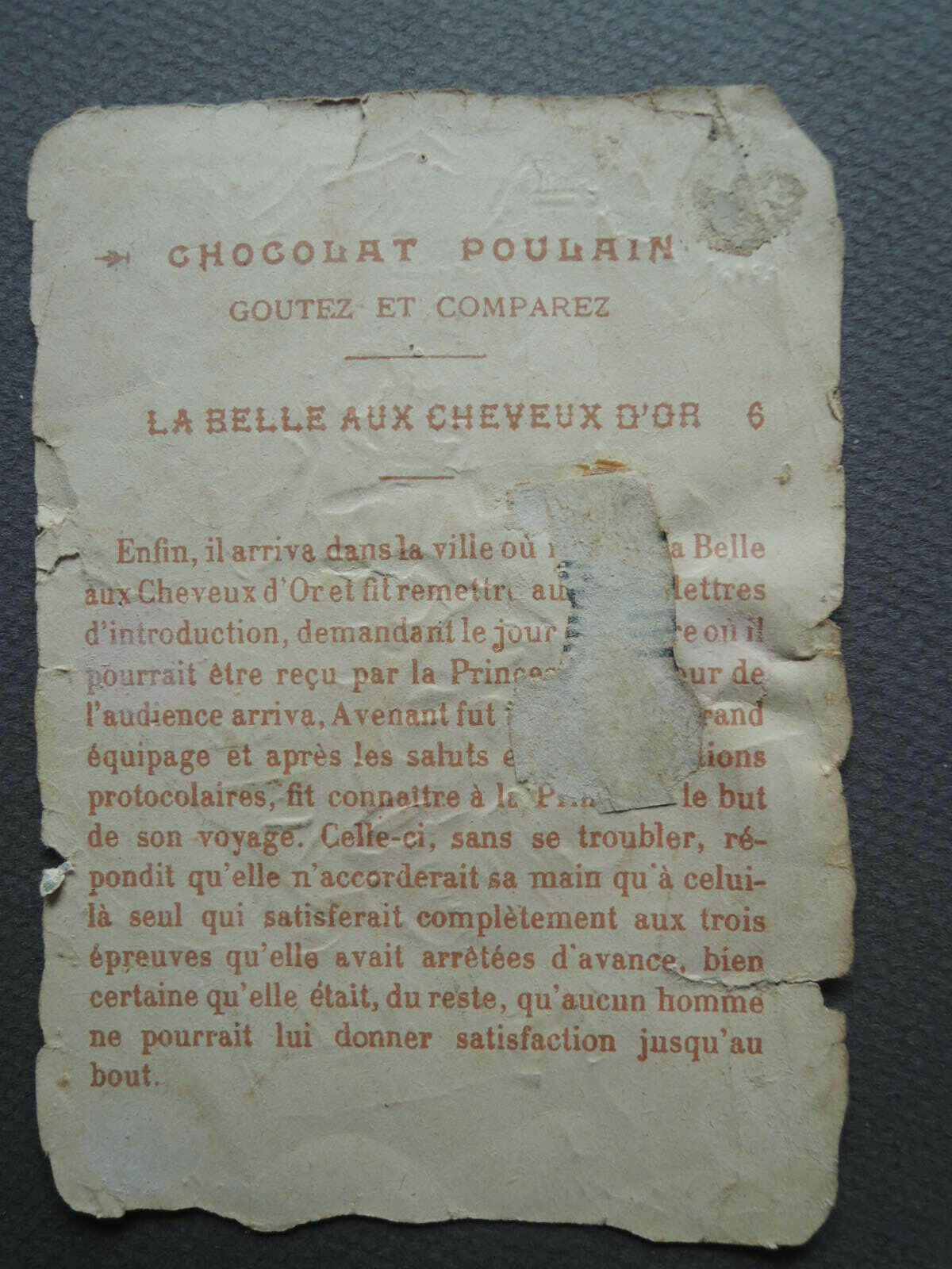 Chocolat Poulain: Belle aux cheveux d'or 6 (text)