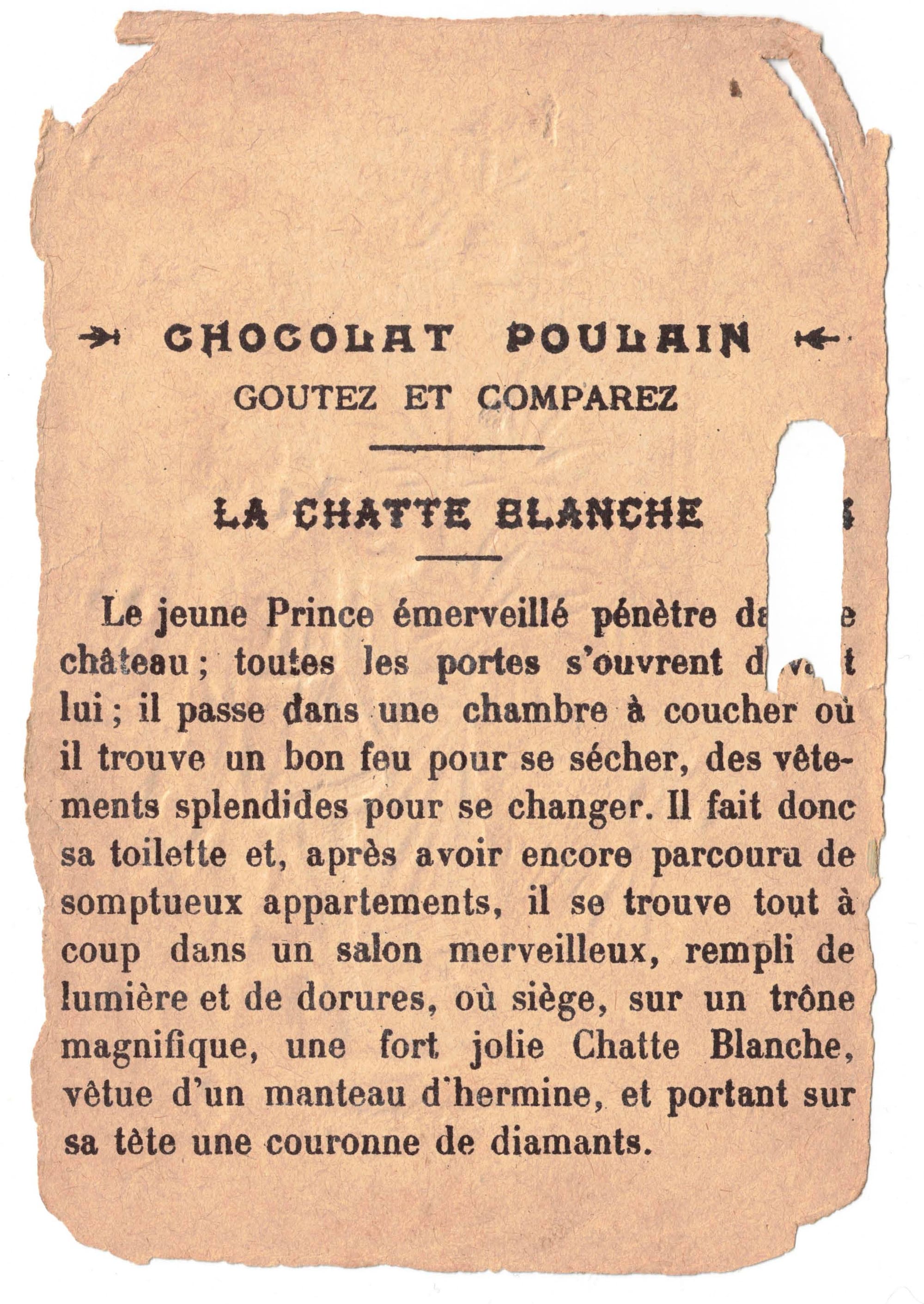 Chocolat Poulain: La Chatte Blanche 4 (text)